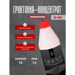 Грунтовка Aturi Design Mount 1л, грунт концентрат глубокого проникновения для стен под обои, под покраску, без запаха