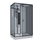 Душевая кабина Niagara Premium NG-6912-01GQR BLACK 120x80 поддон низкий, стекло тонированное, профиль черный матовый