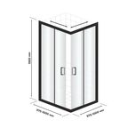 Душевой уголок Март Квадро Black квадратный 100x100 см черный профиль прозрачное стекло раздвижной