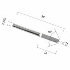 Гравер DJTOL AJ3.9002 прямой конусный (по дереву, композиту (АКП), пластику)