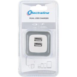 Зарядное устройство сетевое Electraline 2.4 А цвет белый