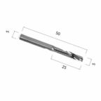 Фреза DJTOL AL1LX5.25 спиральная однозаходная по алюминию, меди, латуни, композитному материалу