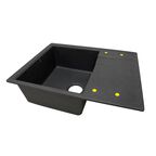 Мойка для кухни врезная Delinia LM4 65x51 см глубина чаши 20 см кварц цвет черный