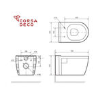 Унитаз подвесной Corsa Deco DX Rimless безободковый с сиденьем дюропласт микролифт (WHDX530RS)