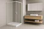 Душевой уголок Royal Bath 95х95 RB95HPD-T стекло прозрачное, профиль белый, без поддона