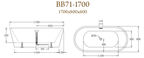 Акриловая ванна BelBagno BB71-1700 170x80 белая