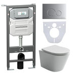 Комплект 4в1 Унитаз подвесной с сиденьем Ceramica Nova CN6000_1001M_1000 белый + Система инсталляции + кнопка
