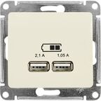 Розетка USB встраиваемая Systeme Electric Glossa цвет бежевый