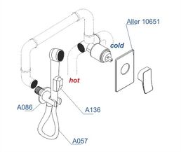 Гигиенический душ со смесителем Wasserkraft Aller A106157 хром