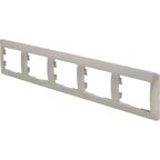 Рамка для розеток и выключателей Systeme Electric Glossa 5 постов пятерная цвет платина