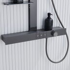 Душевая стойка Black&White Gravity GH-9005-GM оружейная сталь, с термостатом, с изливом