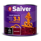 Грунт-эмаль по ржавчине 3 в 1 Saiver гладкая цвет вишневый 1.8 кг