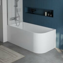 BelBagno Пристенная, прямоугольная акриловая ванна в комплекте со сливом-переливом BB712-1700-730-L левосторонняя