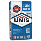Клей для плитки/ керамогранита/ камня Unis Maxiflex U-300 эластичный армированный серый класс C2 TE S1 25 кг