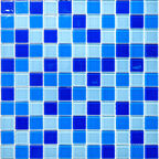Мозаика Mir Mosaic Natural Color palette голубая стеклянная 300х300х4 мм глянцевая