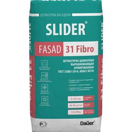 Цементная выравнивающая армированная штукатурка Dauer slider fasad 31 fibro 31713