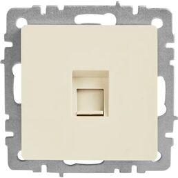 Компьютерная розетка встраиваемая IEK Brite РК10-БрКр RJ45 UTP cat 5e цвет бежевый