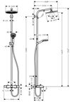 Душевая стойка Hansgrohe Crometta S 240 1jet Showerpipe 27320000 с термостатом и изливом, белая, хром