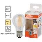 Лампа светодиодная Osram А E27 220/240 В 6 Вт груша 806 лм теплый белый свет