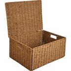 Корзина с крышкой для хранения 45x21x33 см бумага цвет коричневый