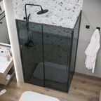 Душевой уголок Grossman Galaxy 140x70 120.K33.01.1470.21.10 без поддона, стекло тонированное, профиль черный матовый