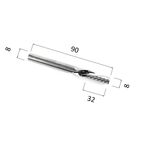 Фреза DJTOL N1LXD8.32 спиральная однозаходная стружка вниз (по дереву, композиту (АКП), пластику)
