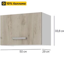Кухонный шкаф навесной над вытяжкой Дейма темная 50x33.8x29 см ЛДСП цвет коричневый