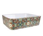 Накладная раковина Bronze de Luxe Cozy 48 см 1237V белая с узором