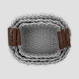 Набор корзин для хранения Togas Талита серые 3 пр 39x31x33/34x27x30/30x22x28 см
