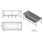 Ванна 100Acryl Ницца акриловая 170x70 см каркас в комплекте
