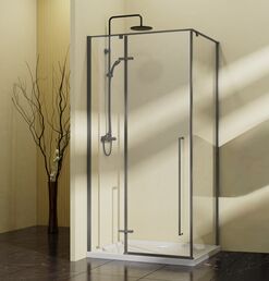 Душевой уголок Vincea Slim-N 100x100 VSR-5SN1010CLGM без поддона, стекло прозрачное, профиль вороненая сталь