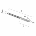 Гравер DJTOL NJ3.3020 конусный (по дереву, композиту (АКП), цветным металлам (алюминий, латунь, медь, бронза))