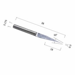 Гравер DJTOL NJ3.1003 конусный (по дереву, композиту (АКП), цветным металлам (алюминий, латунь, медь, бронза))