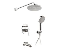 Встраиваемая душевая система Esko Set_7in1 со смесителем, хром