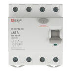 УЗО EKF PROxima ВД-100 63А 3P+N тип AC 300 мА 4,5 кА (elcb-4-63-300-em-pro)