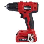 Дрель-шуруповерт аккумуляторная Elitech ДА 20-2СЛ, 20 В Li-ion 2x2 Ач