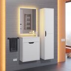 Мебель для ванной комнаты Uperwood Modul 50 см подвесная, с дверцей, матовая белая, графит