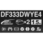 Дрель-шуруповерт аккумуляторная Makita DF333DWYE4, 12 В Li-ion 2x1.5 Ач