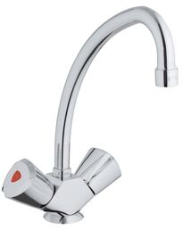 Смеситель для мойки на одно отверстие с поворотным изливом GROHE Costa Trend, двухвентильный, хром (31072000)