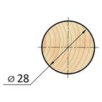 Круглый погонаж деревянный сращенный 28x1000 мм хвоя Экстра