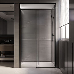Душевая дверь Veconi Premium Trento 130х200 PTD30-B-130-01-C4 стекло прозрачное, профиль черный матовый