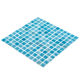 Мозаика Mir Mosaic Natural Steppa голубая стеклянная 315х315х5 мм глянцевая