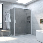 Душевой уголок Vegas-Glass 145x70 ZP+ZPV NOVO h2000 145*70 01 07 профиль белый, стекло графит