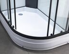 Душевая кабина с гидромассажем Taliente 120х80 TA-128CB(L) без крыши, стекло прозрачное, профиль черный, со средним поддоном