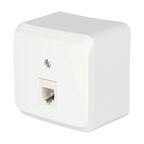 Телефонная розетка накладная Systeme Electric Этюд RJ11, цвет белый