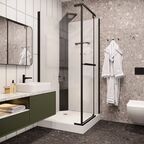 Душевая кабина Ceruttispa 90x90 MiMi90B стекло прозрачное, профиль черный