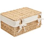 Корзина с крышкой для хранения 24x10.5x14 см бумага цвет бежевый 3 шт