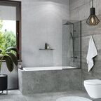 Ширма на ванну Mebelvann 50x130 см прозрачное стекло профиль черный