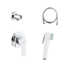 Готовый комплект для гигиенического душа GROHE BauEdge: встраиваемый смеситель, гигиенический душ со шлангом и держателем, белая луна