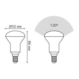 Светодиодная лампа Gauss LED Reflector R50 E14 6W 2700K 1/10/50